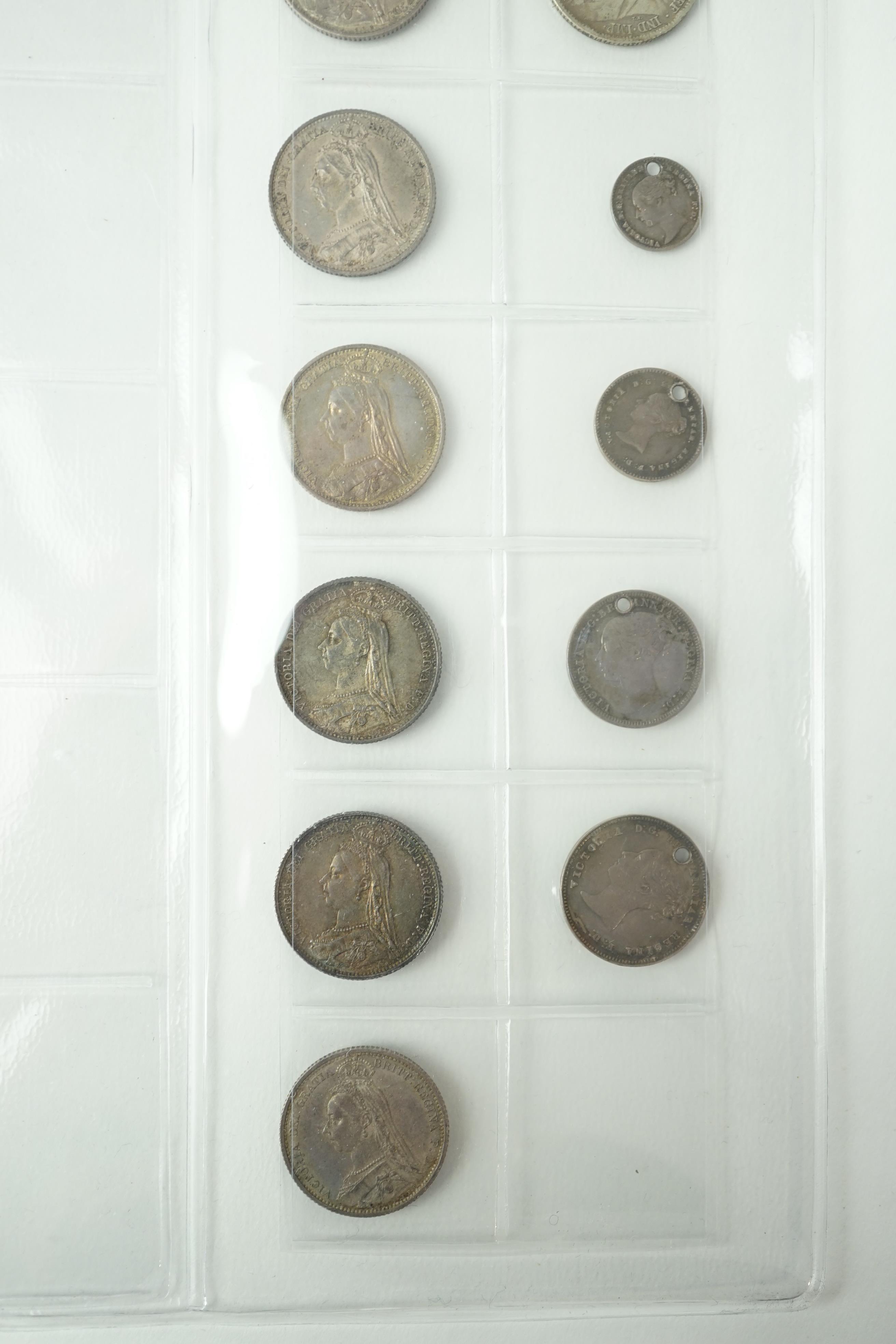 British coins, Victoria (1837-1901), halfcrown to halfpenny and various odd silver maundy 1d to 4d
